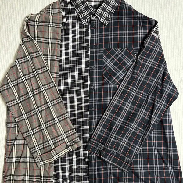 [BUNJANG] AZO BY AZO Over Check Mix Shirt XL / 아조바이아조 오버체크 믹스셔츠XL
