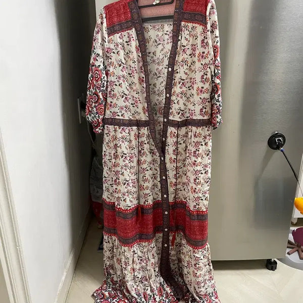[BUNJANG] Floral Pattern Long Dress / 여자 원피스 / 여성 롱 원피스 / 꽃무늬 패턴 원피스 / 플라워 패턴 치마
