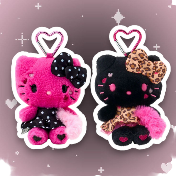 [BUNJANG] Sanrio Hello Kitty Gyaru Max Mascot Doll Keychain / 산리오 헬로키티 갸루 갤 맥스 마스코트 인형 키링 블랙 핑크