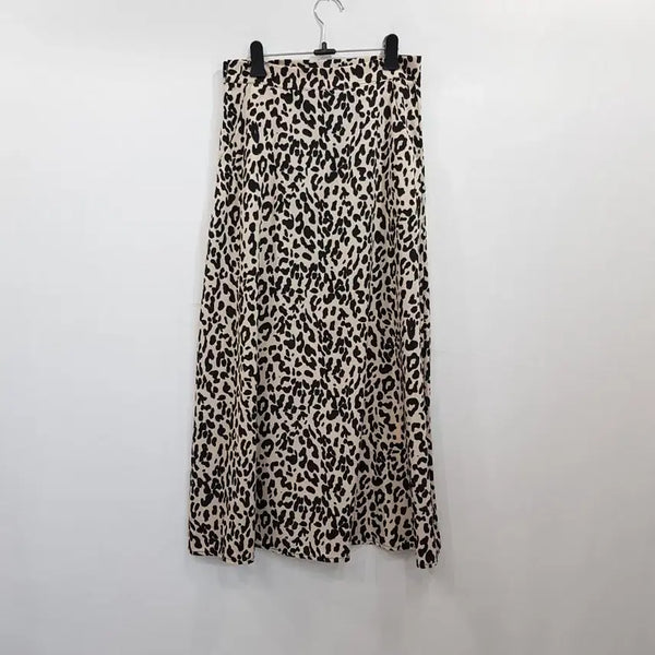 [BUNJANG] Vintage High-Waist Leopard Pattern Flare Long Skirt (Women's M) / R700 빈티지 하이웨스트 레오파드 패턴 플레어 롱 스커트 여M