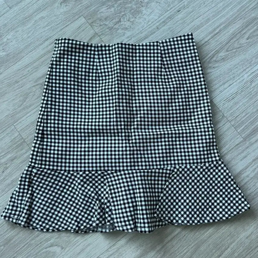 [BUNJANG] Check Mini Skirt / (미착용) 체크 미니 스커트S