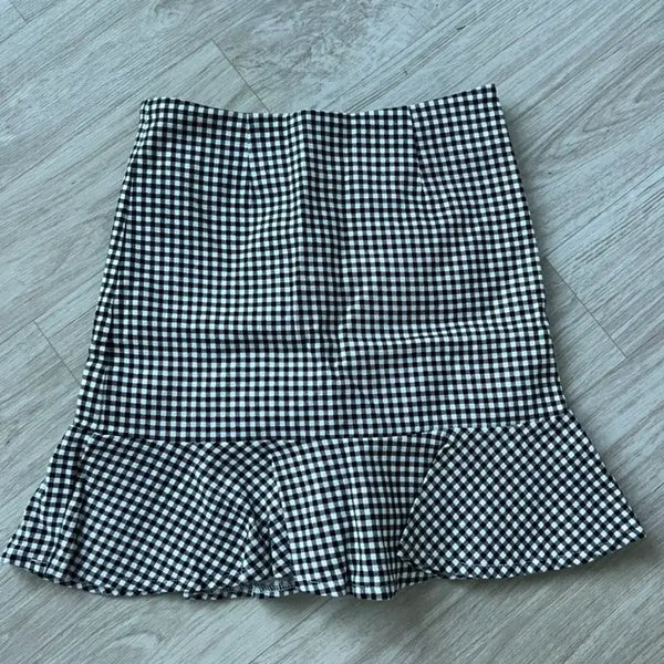 [BUNJANG] Check Mini Skirt / (미착용) 체크 미니 스커트S