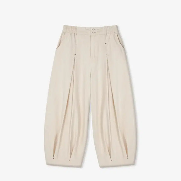 [BUNJANG] Angrun Unbalance Long Tuck Balloon Pants Ivory / 앵글런 Unbalance Long Tuck Balloon Pants 아이보리