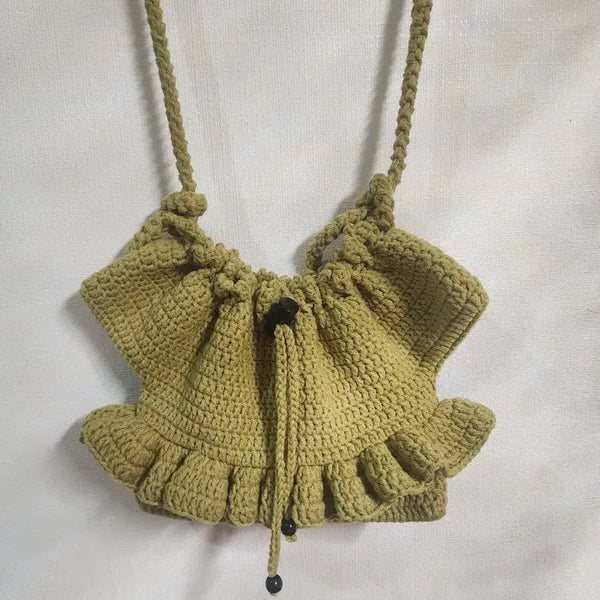 [BUNJANG] Knit Shoulder Bag Olive / 뜨개질 숄더백 올리브색
