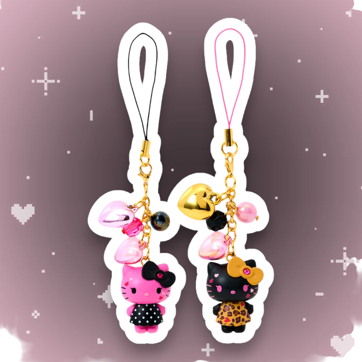 [BUNJANG] Sanrio Hello Kitty Gyaru Max Mini Figure Strap Keychain / 산리오 헬로키티 갸루 갤 맥스 미니 피규어 스트랩 키링