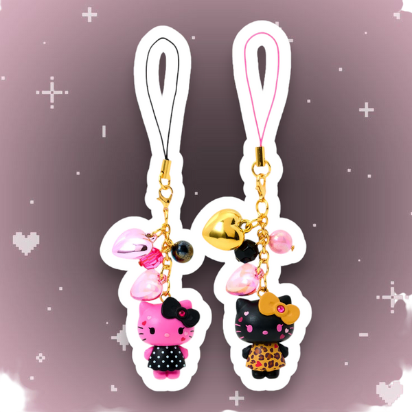 [BUNJANG] Sanrio Hello Kitty Gyaru Max Mini Figure Strap Keychain / 산리오 헬로키티 갸루 갤 맥스 미니 피규어 스트랩 키링