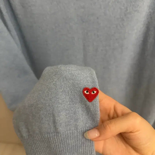 [BUNJANG] Comme des Garçons Light Blue Cardigan XL / 꼼데가르송 소라색 가디건XL (일본난바시티에서 구매이후 미착용+드라이맡겨둔상태)