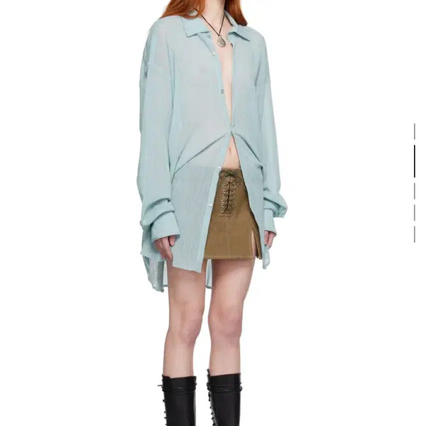 [BUNJANG] Ludovic de Saint Sernin Blue Knit Shirt / LUDOVIC DE SAINT SERNIN 블루 니트 셔츠