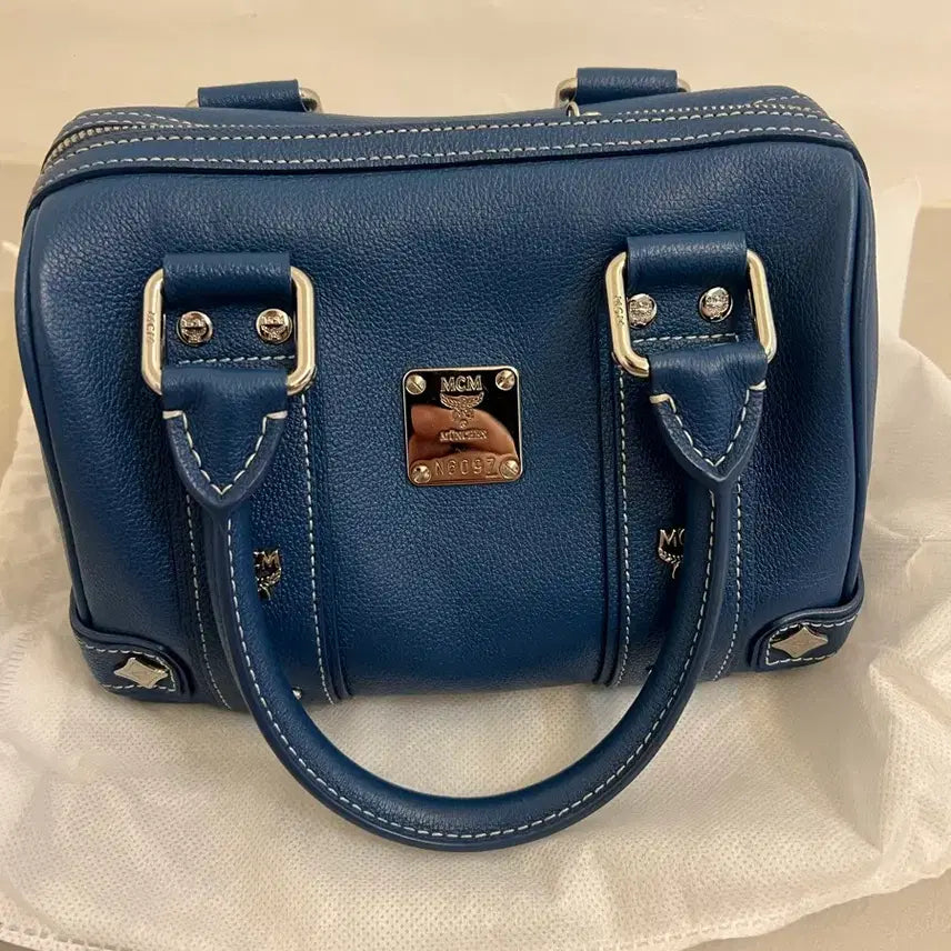 [BUNJANG] MCM Blue Boston Bag / MCM 가방 블루 보스턴백
