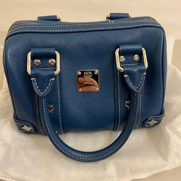 [BUNJANG] MCM Blue Boston Bag / MCM 가방 블루 보스턴백