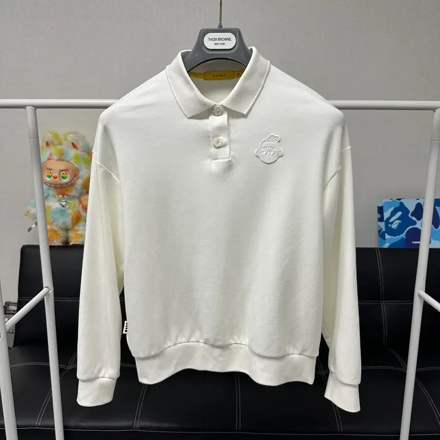 [BUNJANG] WIDE ANGLE Women's White Collar Sweatshirt (Size 95) / (사이즈95)와이드앵글-신형 여자 카라 맨투맨