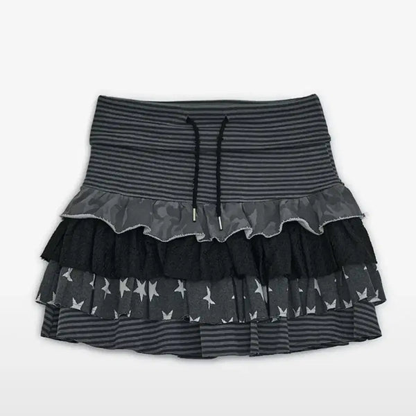 [BUNJANG] Hug Your Skin Layered Skirt Charcoal / 허그유어스킨 허유스 캉캉 레이어드 스커트 치마 차콜