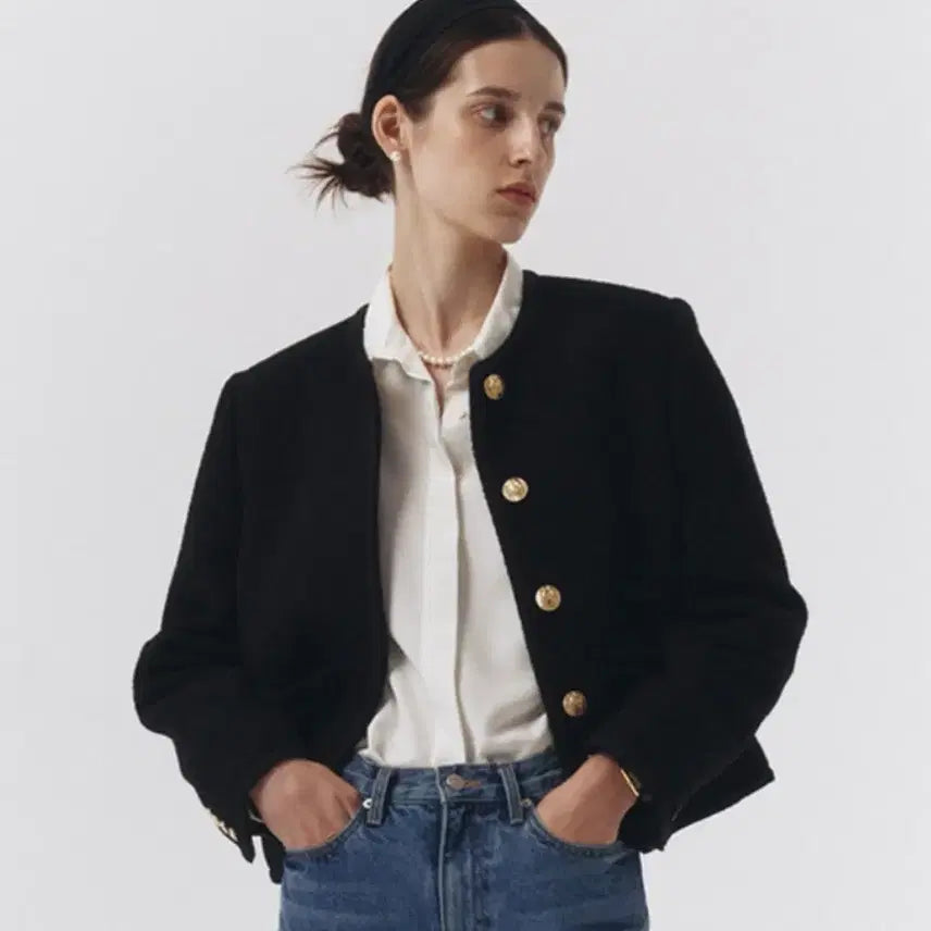 [BUNJANG] Dunst Boucle Tweed Jacket Black M / 던스트 부클 트위드 자켓 M 블랙
