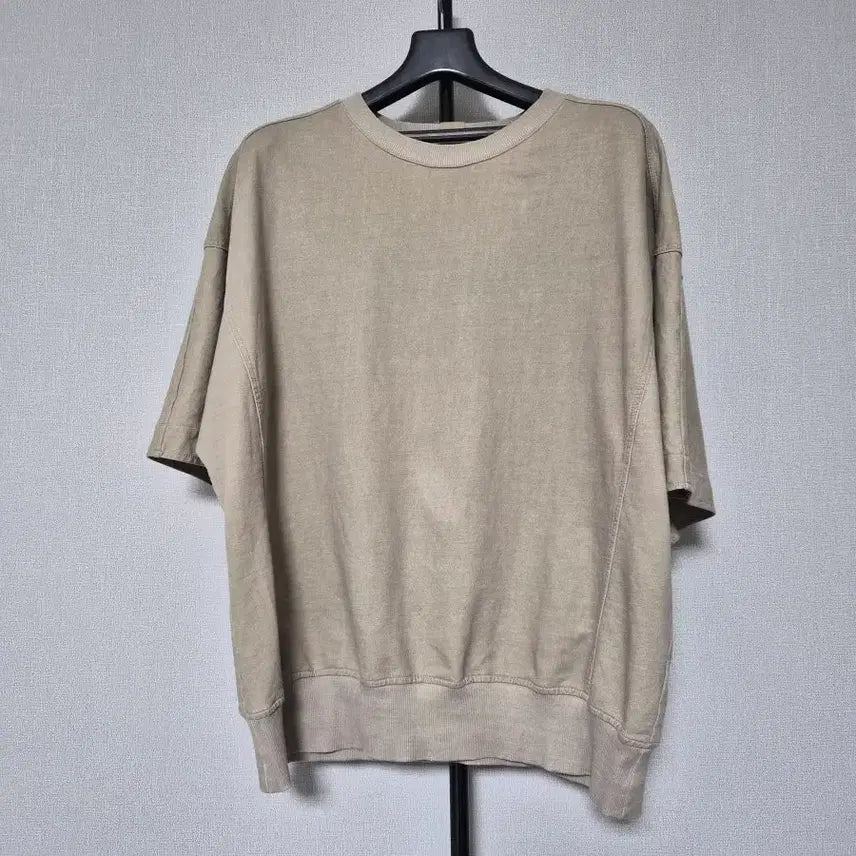 [BUNJANG] Time 100 Knit Round Neck T-Shirt (M, Short Sleeve) / 타임 100 니트 스판 라운드 티셔츠 M-반팔-546