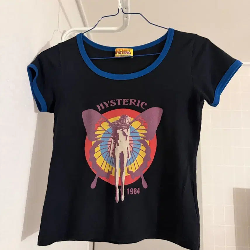 [BUNJANG] Hysteric Glamour Ringer Style Short Sleeve T-Shirt / 히스테릭글래머 반팔 티셔츠