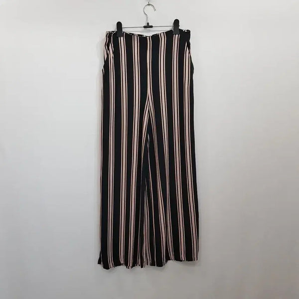 [BUNJANG] Forever 21 Striped Waistband Wide Leg Pants (Women's M) / R707 포에버21 밴딩 스트라이프 패턴 통 와이드 바지 여M