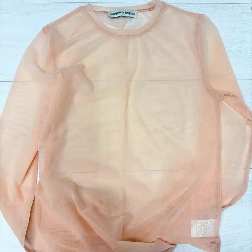 [BUNJANG] Margarin Fingers Sheer Top Peach / 마가린 핑거스 시스루 탑 피치색상