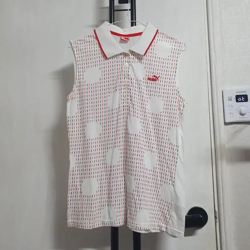 [BUNJANG] Puma Women's Sleeveless Top White Stripe Size L / PUMA 푸마 민소매 여성66