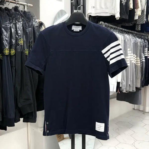[BUNJANG] Thom Browne Striped Armband T-Shirt Navy Size 2 / [2] 톰브라운 사선완장 반팔티