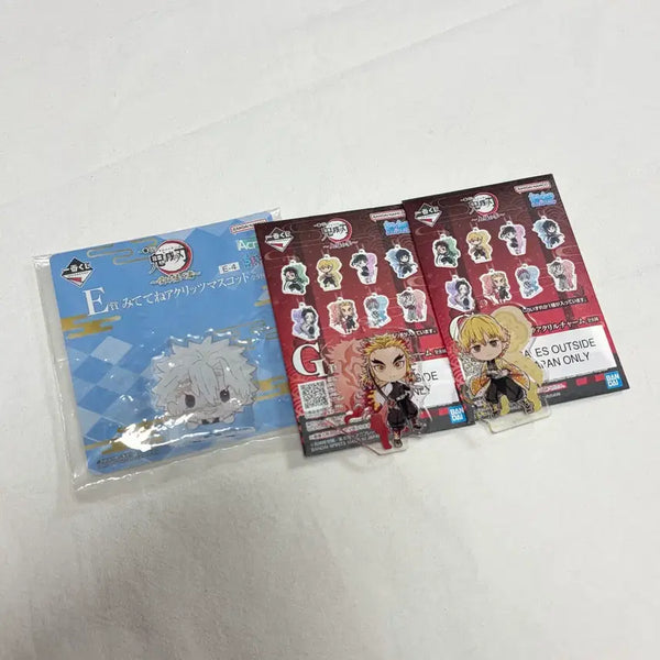 [BUNJANG] Demon Slayer Ichiban Kuji Acrylic Stand & Keychain Bundle Set (Sanemi, Rengoku, Zenitsu) / 일괄 | 귀멸의 칼날 쿠지 제일복권 사네미 렌고쿠 젠이츠 아크릴 스탠드 키링 귀칼