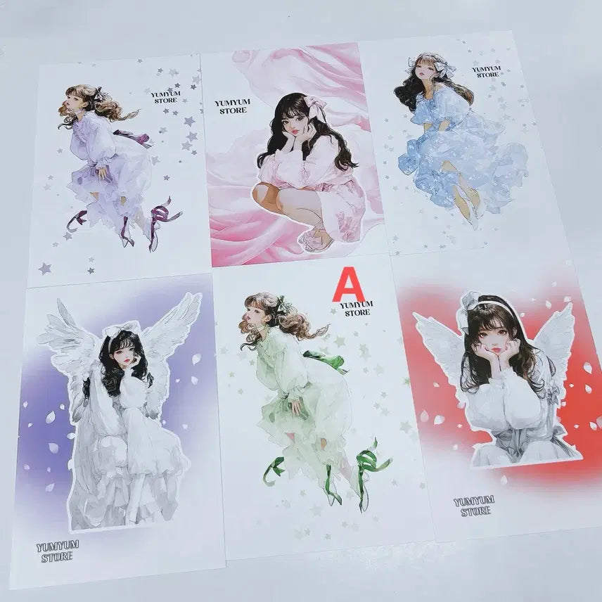 [BUNJANG] YumYum Store Paper Tag Angel Character Set / 윰윰스토어 종이태그 천사 인물