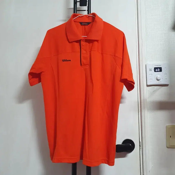 [BUNJANG] Wilson Men's Functional Short Sleeve Polo T-Shirt Orange M (95) / 윌슨 남자 기능성 반팔카라티 M 95 주황