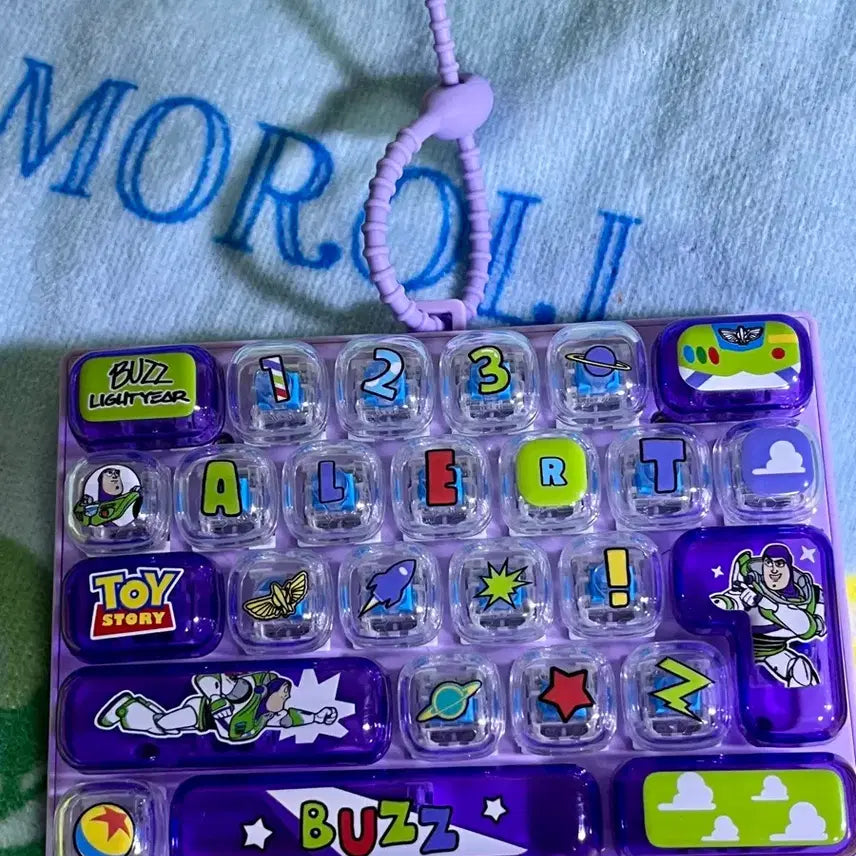 [BUNJANG] Disney Pixar Toy Story Buzz Lightyear Keyboard Keycap & Keyring Set / 토이스토리 버즈 키보드 키캡 키링