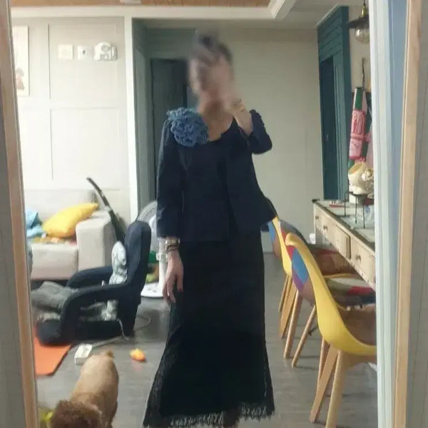 [BUNJANG] Japanese Lace Long Skirt / 일본 레이스 롱 스커트.44~55.사용감없음