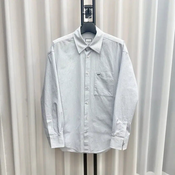 [BUNJANG] Wooyoungmi Striped Shirt Light Blue / [50] 우영미 스트라이프 셔츠 라이트 블루