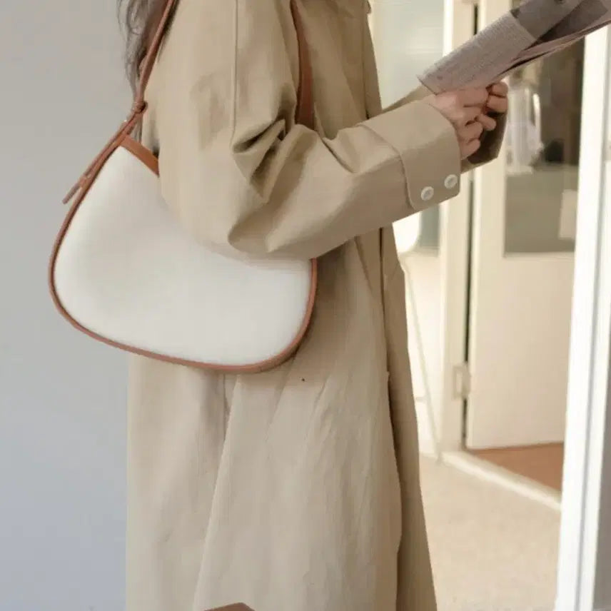 [BUNJANG] 98°C Canvas Hobo Bag Camel Brown / 98도씨 캔버스 호보백 카멜브라운