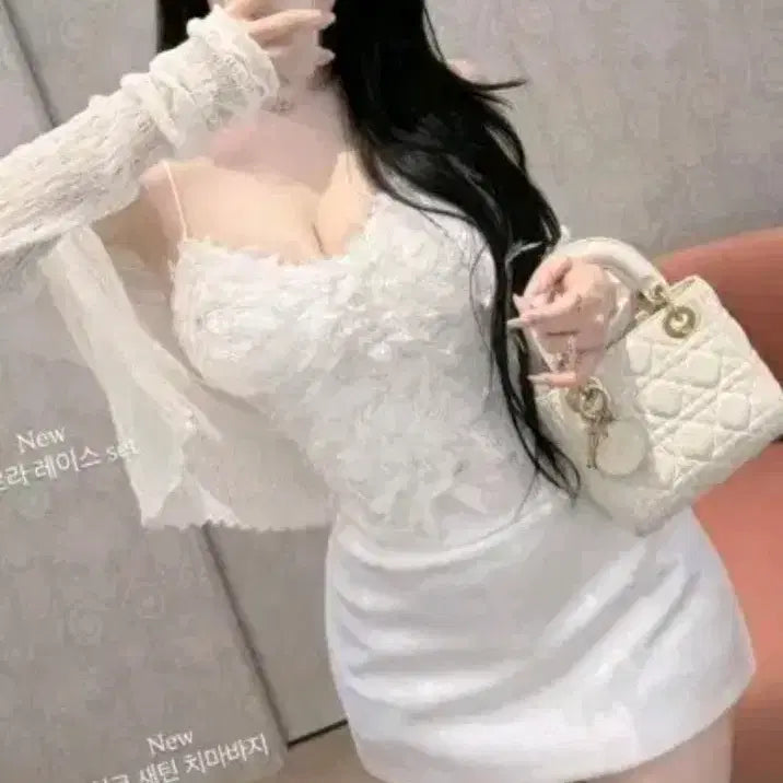 [BUNJANG] Imported Clothing Sleeveless Cardigan Set / 수입의류 나시가디건세트