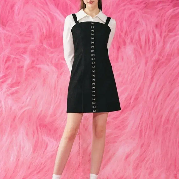 [BUNJANG] Zero Planet Kaylee Denim Corset Mini Dress Black Size S / 제로플래닛 케일리 데님 코르셋 원피스 블랙 S사이즈