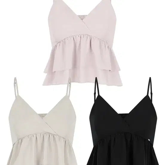 [BUNJANG] Pale J - Frill Tank Sleeveless Blouse Black / (신상 새상품) 페일제이드 프릴 탱크 나시 블라우스 frill tank BL 검정