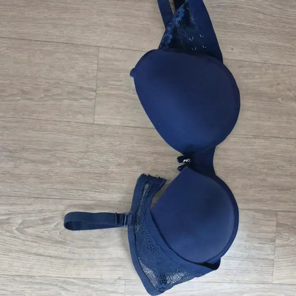 [BUNJANG] Navy Lace Padded Bra 80B / 중고 네이비 레이스 패드 브라