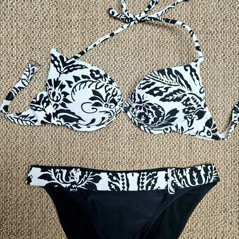 [BUNJANG] Three-Piece Bikini Swimsuit with Dress / [1회 착용] 원피스 포함 쓰리피스 비키니 수영복