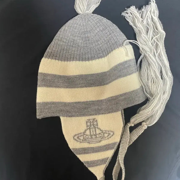 [BUNJANG] Vivienne Westwood Earflap Beanie / 비비안 웨스트우드 이어플랩 비니 오카자키 신이치 모자