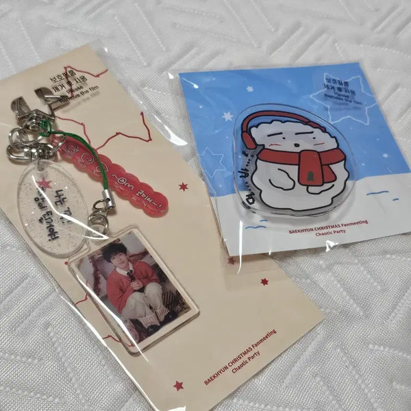 [BUNJANG] BAEKHYUN Christmas Fanmeeting Acrylic Keyring & Grip Tok / 백현 크리스마스 팬미팅 아크릴키링, 그립톡