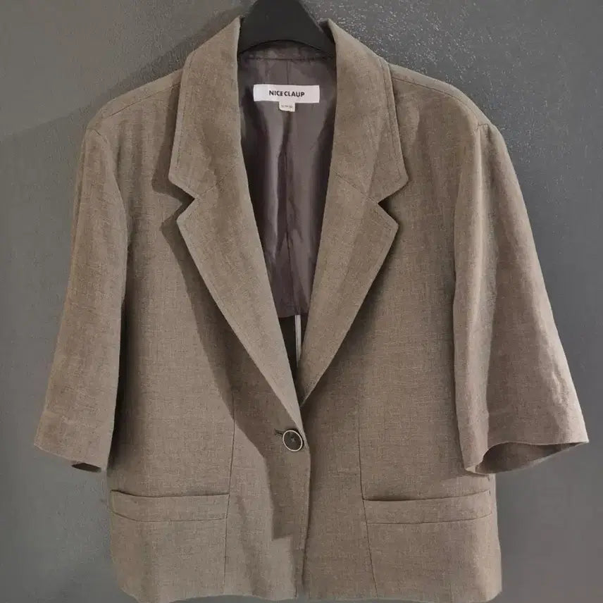 [BUNJANG] Nice Clab Linen Jacket Brown / 나이스클랍 린넨 자켓 브라운 55~66