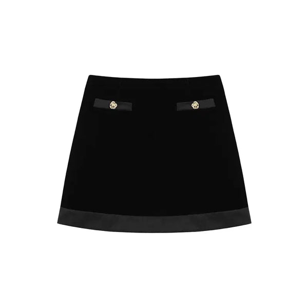 [BUNJANG] JOHNNY HATES JAZZ VELVET MINI SKIRT - BLACK / [택있음] 쟈니헤잇재즈 VELVET MINI SKIRT - BLACK