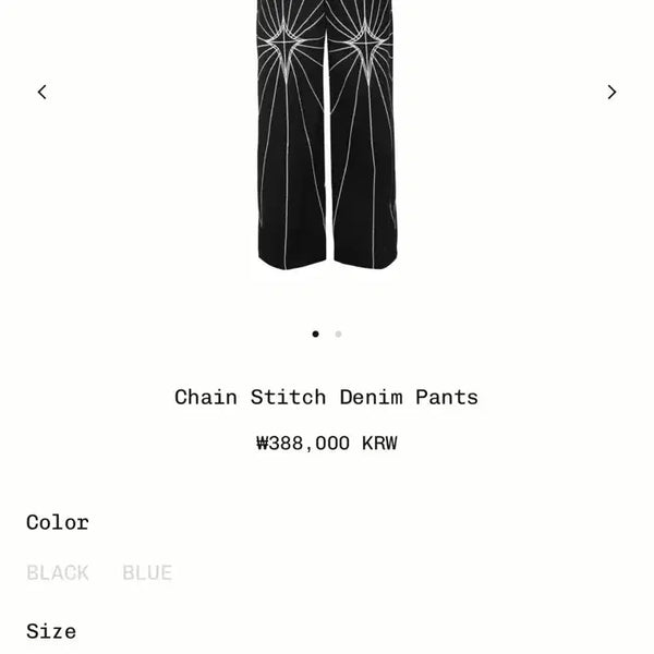 [BUNJANG] THUG CLUB Chain Stitch Denim Pants Black Size 3 / 떠그클럽 체인 스티치 데님 팬츠 블랙 3사이즈