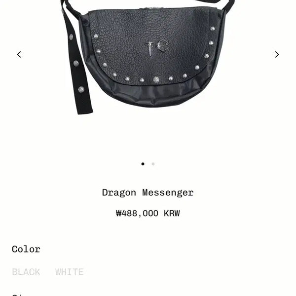 [BUNJANG] THUG CLUB Full Leather Dragon Messenger Bag Black / 떠그클럽 풀 레더 드래곤 메신저 백 블랙 - 24FW