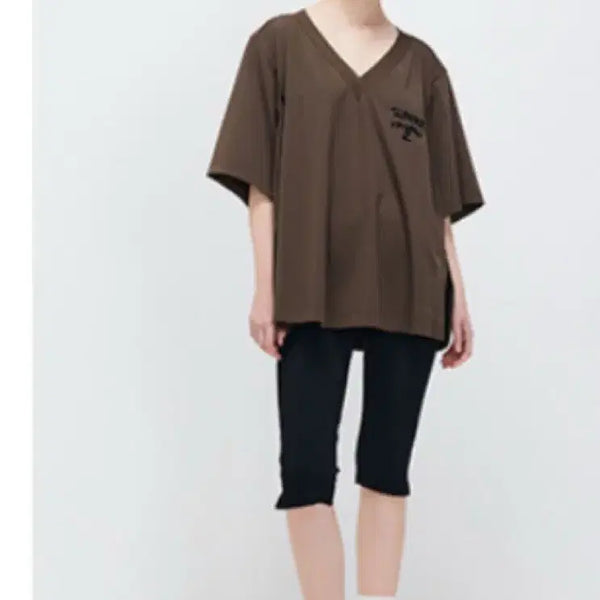 [BUNJANG] System V-Neck Short-Sleeve T-Shirt / 시스템 블럭티셔츠