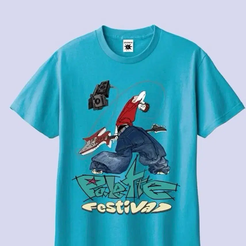 [BUNJANG] Palette Festival Collaboration Aqua T-Shirt (L) / 2026 팔레트 페스티벌 콜라보 반팔 티셔츠 아쿠아 L
