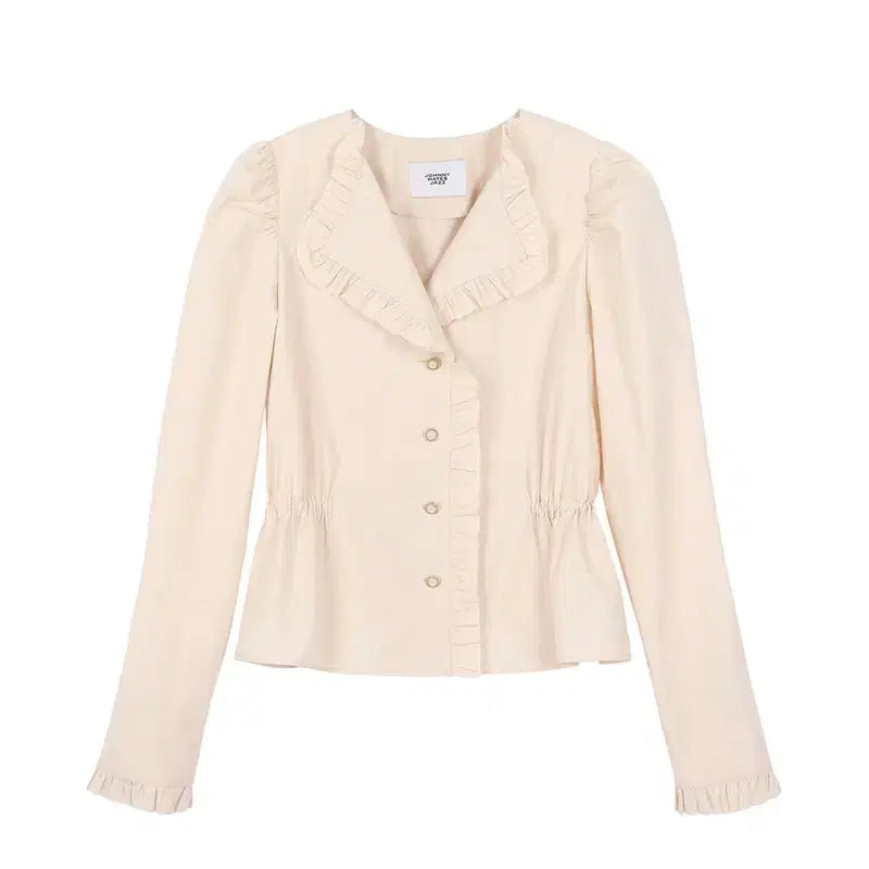 [BUNJANG] Johnny Hates Jazz Ruffled Cotton Blouse - Ivory / 쟈니헤잇재즈 RUFFLED COTTON BLOUSE - IVORY