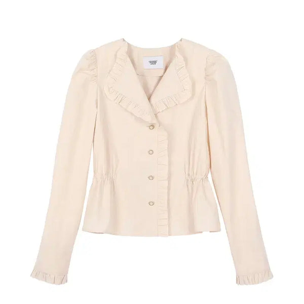 [BUNJANG] Johnny Hates Jazz Ruffled Cotton Blouse - Ivory / 쟈니헤잇재즈 RUFFLED COTTON BLOUSE - IVORY