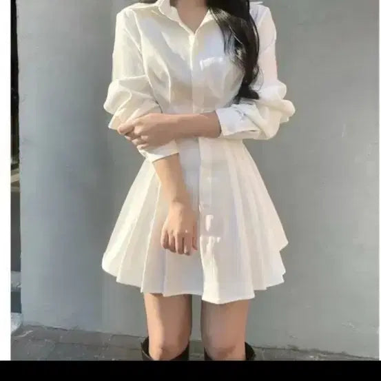 [BUNJANG] Do Eun Closet White Shirt Dress / 도은클로젯 화이트 셔츠 원피스 / 교신가능