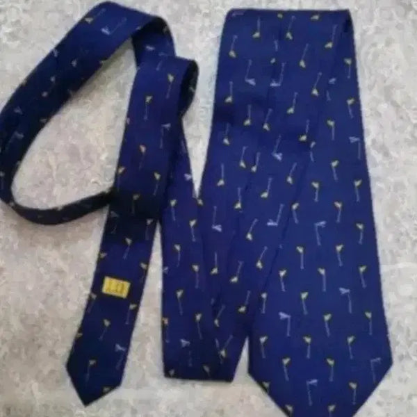 [BUNJANG] Dunhill Silk Necktie Navy Flag Pattern / 던힐  넥타이