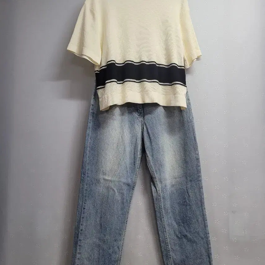 [BUNJANG] Time Homme Striped Crewneck Knit / 90)타임 크루넥 스트라이프 니트