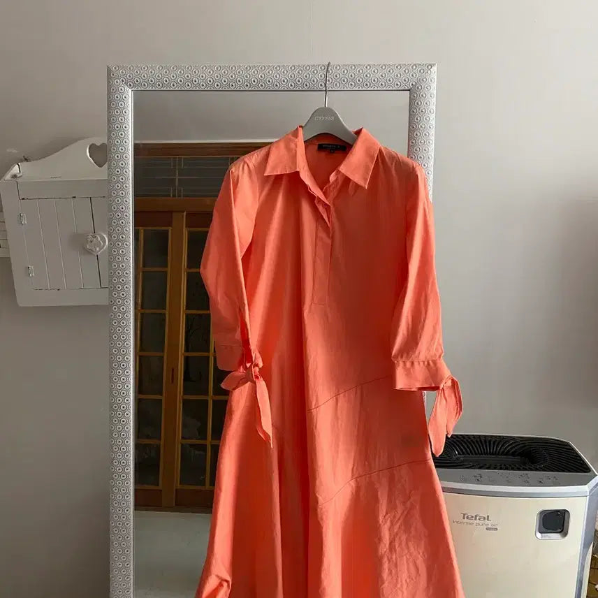[BUNJANG] Lafayette 148 New York Coral Linen Blend Summer Dress Size 55 / 뉴욕 럭셔리 라파예트148 바스락 원피스 55. 한번도 안입음