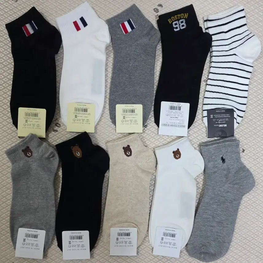 [BUNJANG] Men's Socks 10-Pair Pack / 국산 *남성양말 *10컬레* 새제품 *